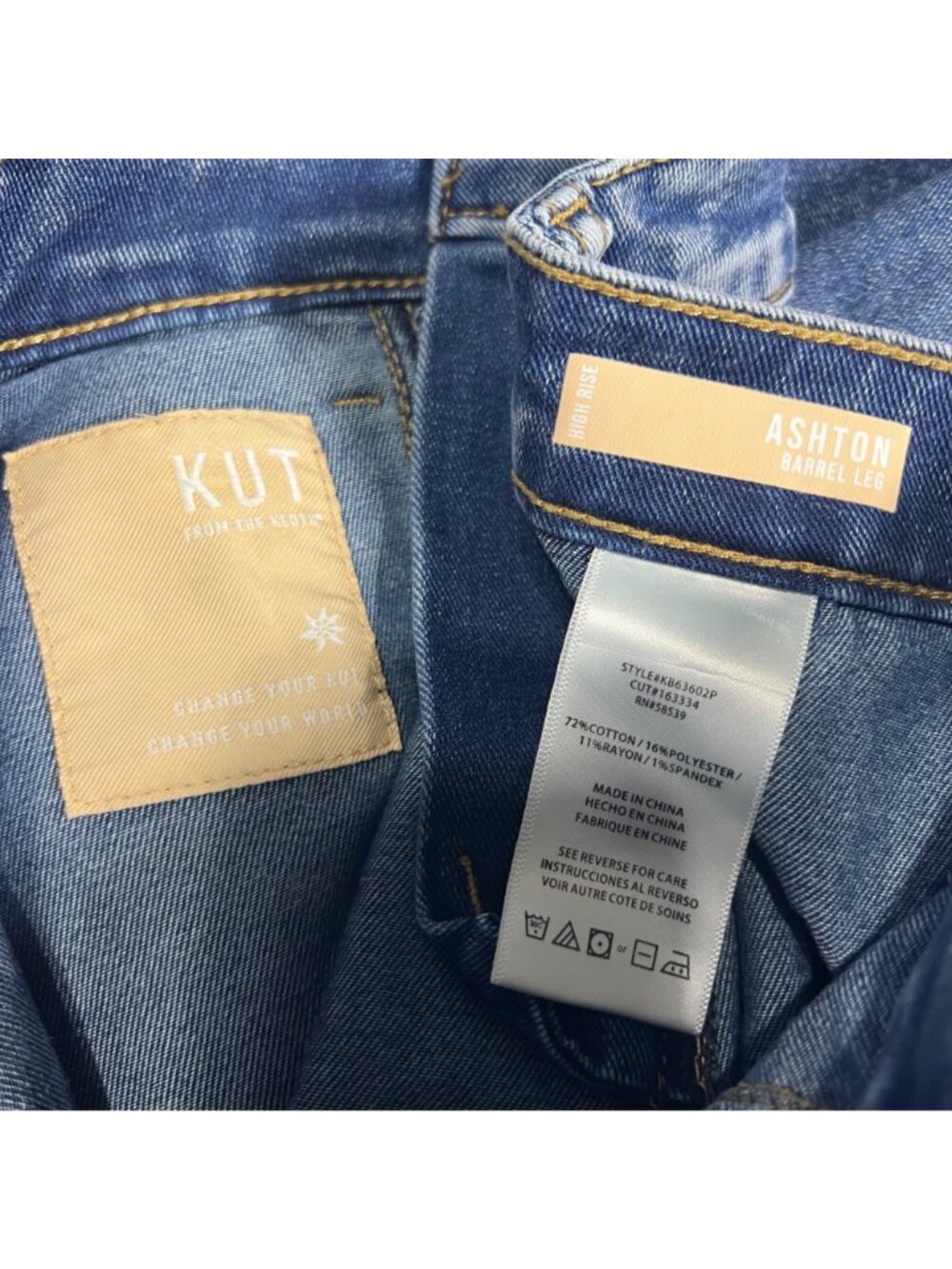 Kut From The Kloth Ashton Barrel Leg Jeans High Rise Medium Wash Womens Size 0P - Picture 5 of 6